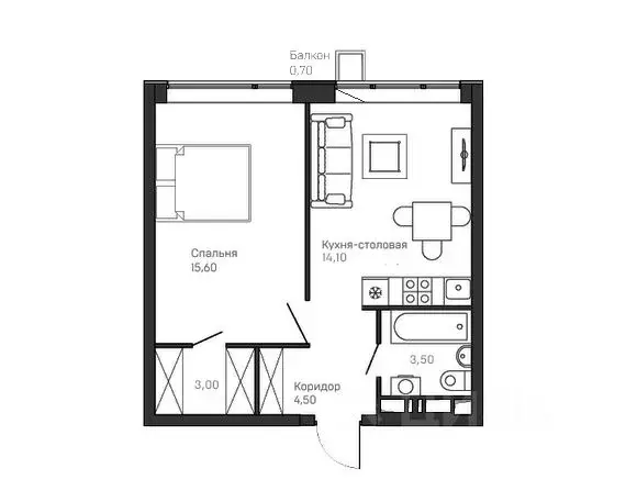 1-к кв. Ярославская область, Ярославский муниципальный округ, пос. ... - Фото 2