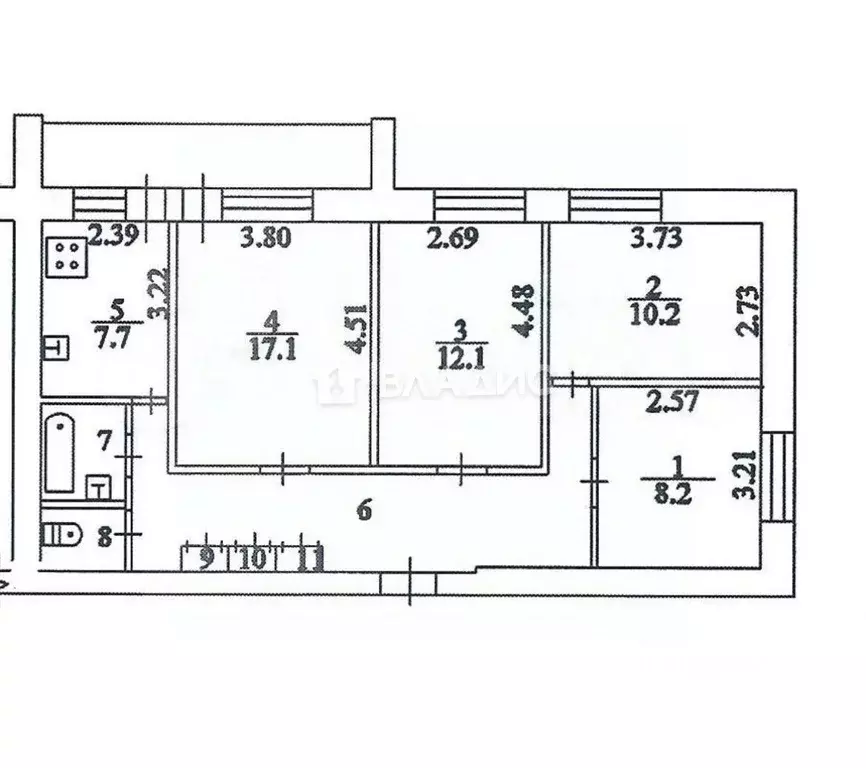 4-к кв. Воронежская область, Воронеж ул. Генерала Лизюкова, 14 (75.0 ... - Фото 1
