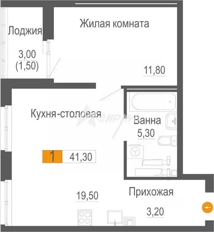 1-к кв. Свердловская область, Екатеринбург ул. Новостроя, 5 (41.3 м) - Фото 1