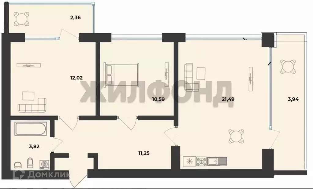 Продаётся 2-к квартира, 65.3 м - Фото 0