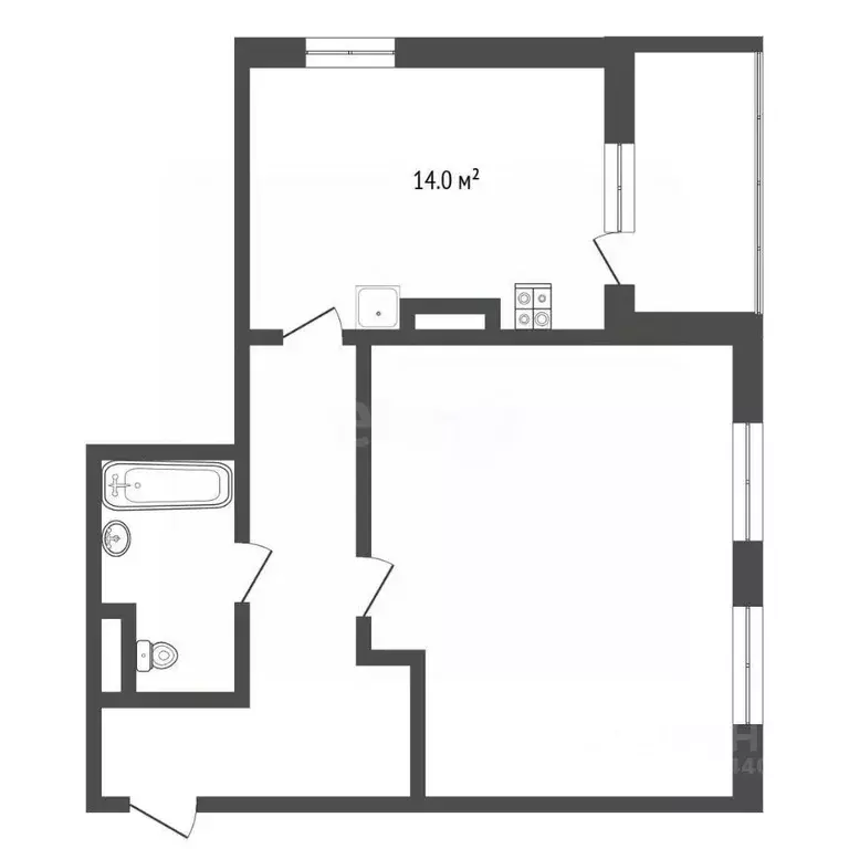 1-к кв. Тюменская область, Тюмень ул. Николая Зелинского, 3к1 (49.3 м) - Фото 1