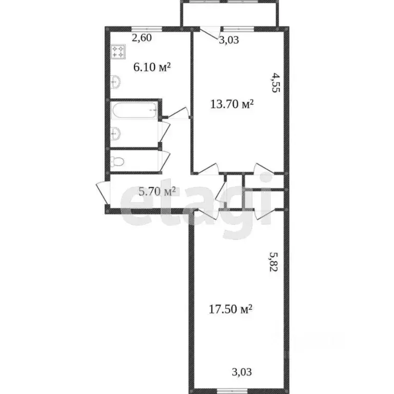 2-к кв. Белгородская область, Белгород ул. Газовиков, 11 (73.68 м) - Фото 1