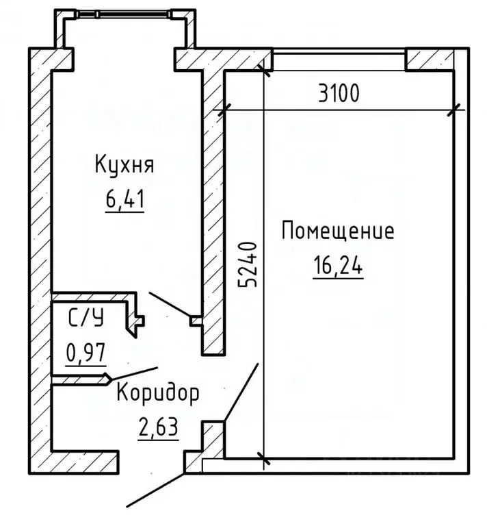 1-к кв. Кабардино-Балкария, Нальчик просп. Кулиева (30.0 м) - Фото 2