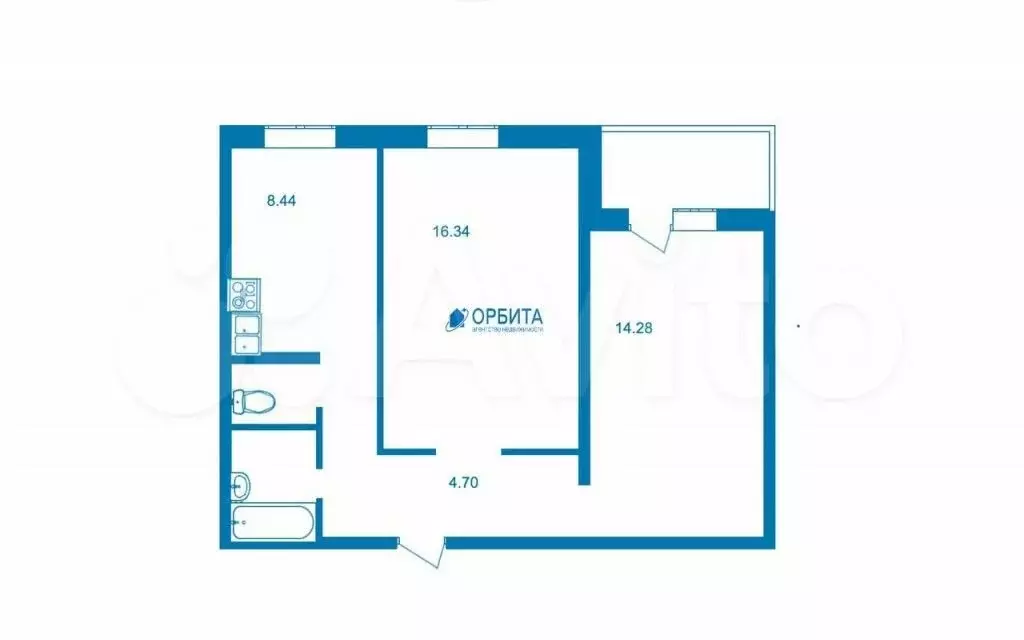2-к. квартира, 50 м, 1/9 эт. - Фото 0
