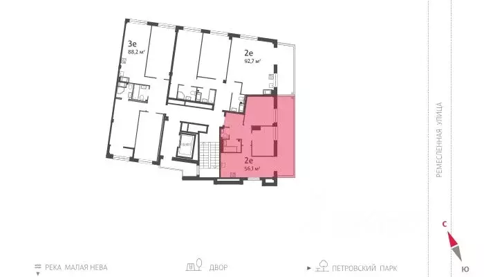 2-к кв. Санкт-Петербург Ремесленная ул., 15 (55.8 м) - Фото 1