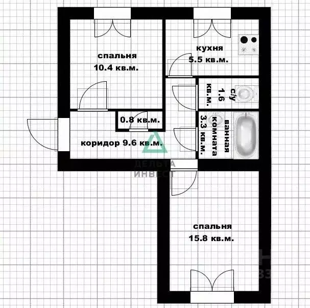 2-к кв. Башкортостан, Уфа ул. Мира, 9/2 (45.0 м) - Фото 2
