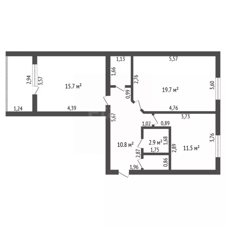 2-к кв. Амурская область, Благовещенск КПП мкр, ул. Кольцевая, 34/1 ... - Фото 2