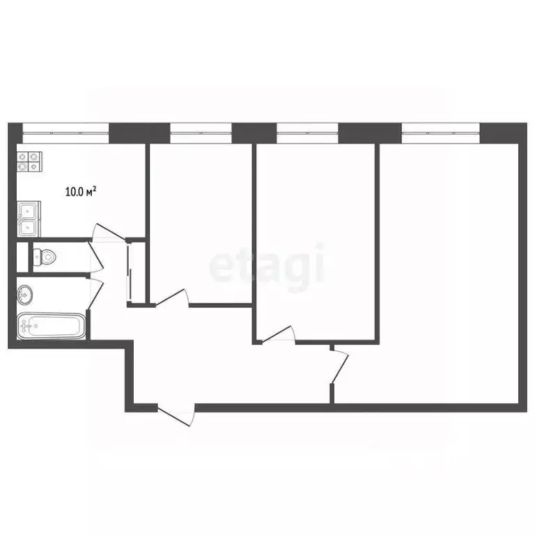 3-к кв. Татарстан, Набережные Челны 16-й комплекс, 10 (59.0 м) - Фото 2
