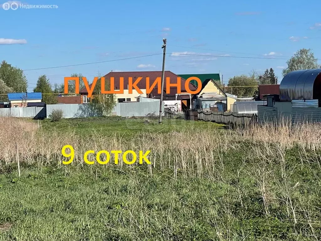 Участок в муниципальный округ Омский район, село Пушкино (9 м) - Фото 1