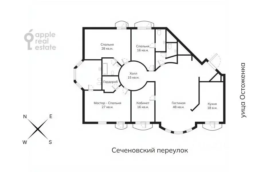 5-к кв. Москва Сеченовский пер., 2 (226.0 м) - Фото 1