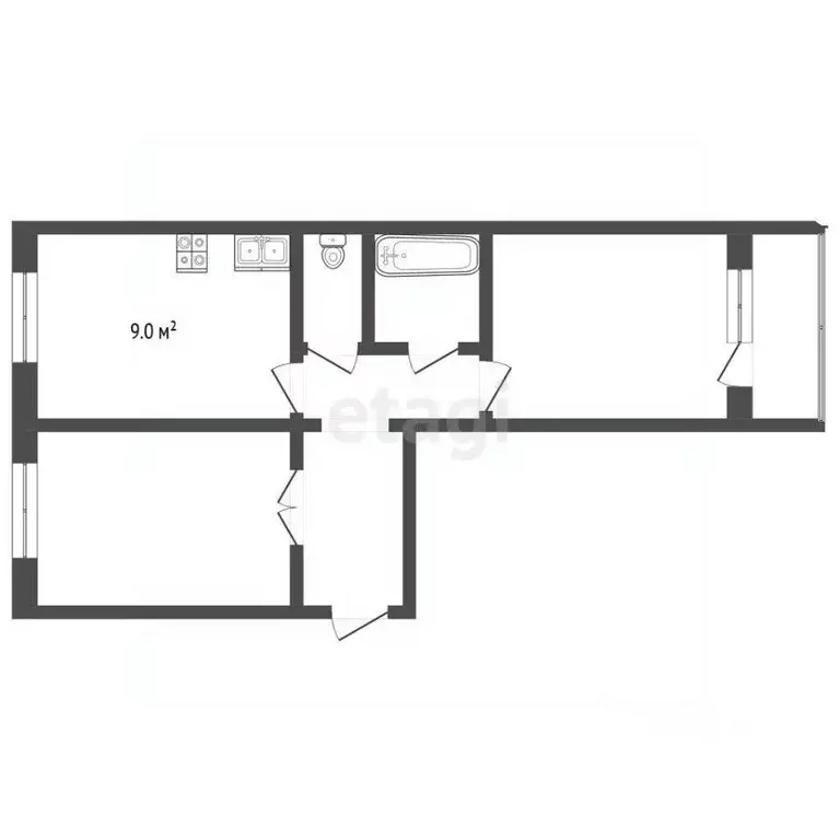 2-к кв. Ямало-Ненецкий АО, Муравленко ул. Ленина, 95 (52.1 м) - Фото 2