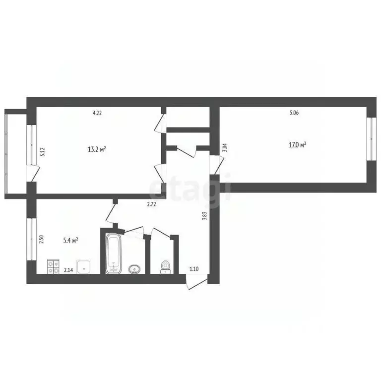 2-к кв. Тюменская область, Тюмень ул. Гастелло, 71 (47.5 м) - Фото 0