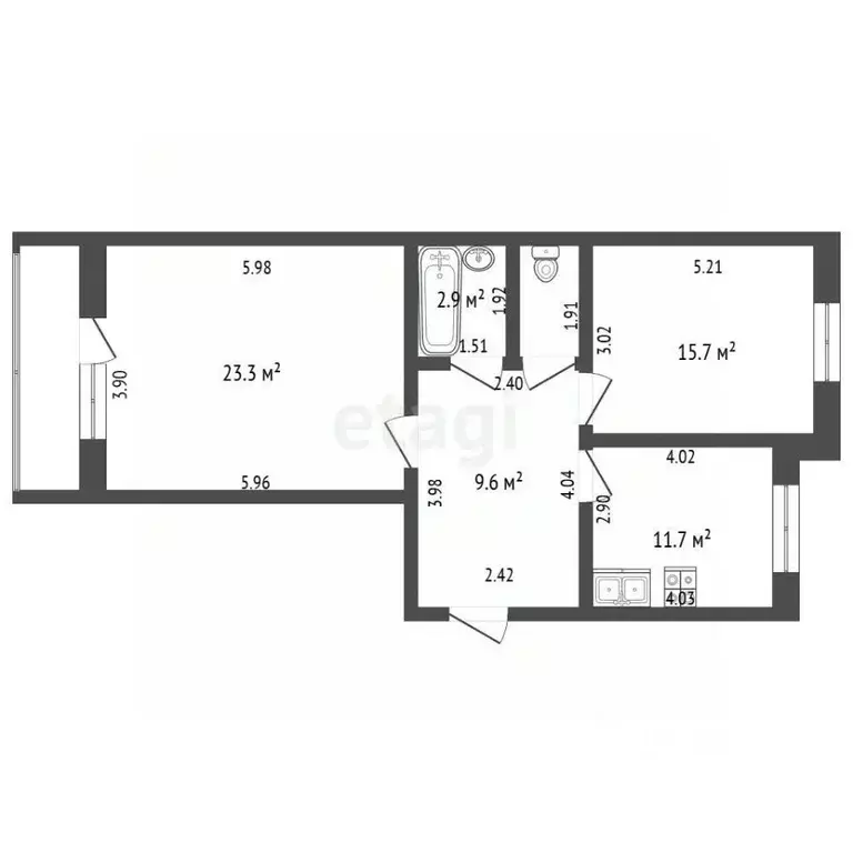 2-к кв. Орловская область, Орел Выставочная ул., 41 (65.0 м) - Фото 1
