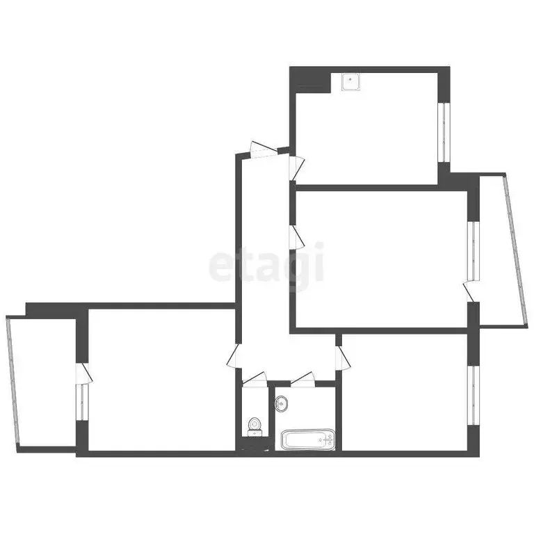 3-комнатная квартира: Озерск, бульвар Гайдара, 10 (65.2 м) - Фото 1