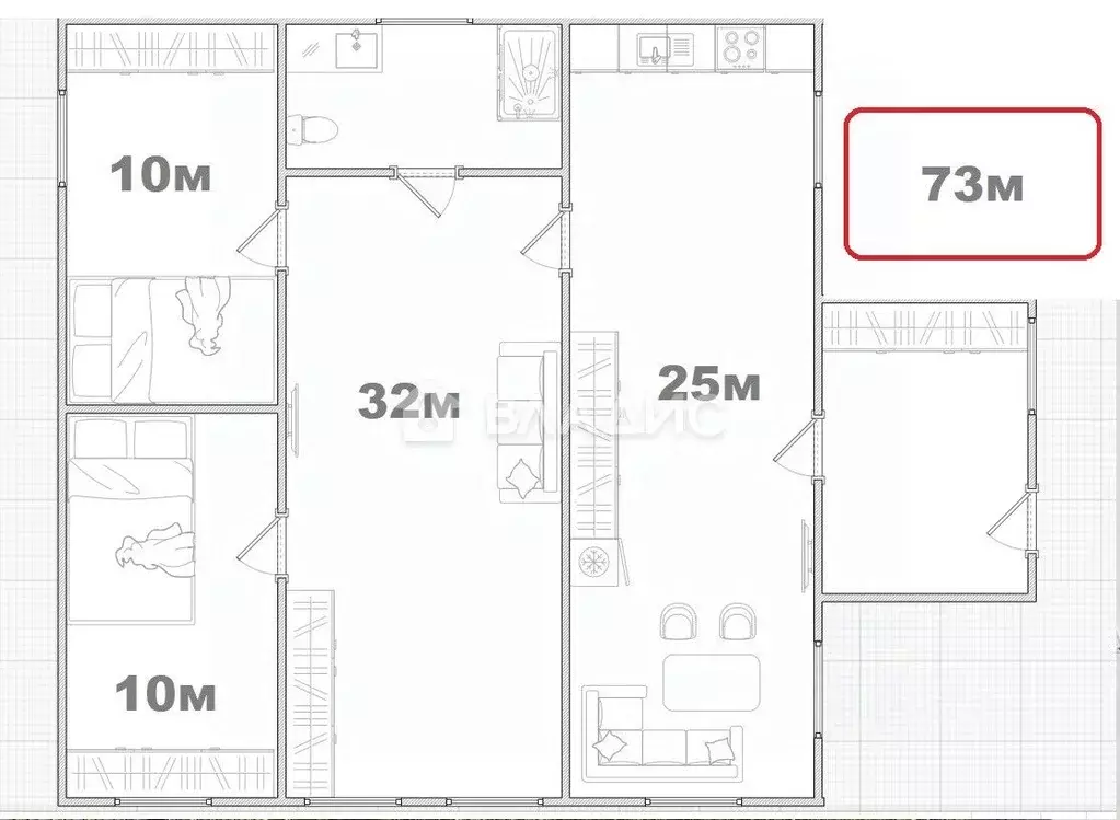 Дом в Калужская область, Людиново ул. 3-го Интернационала, 148 (73 м) - Фото 2