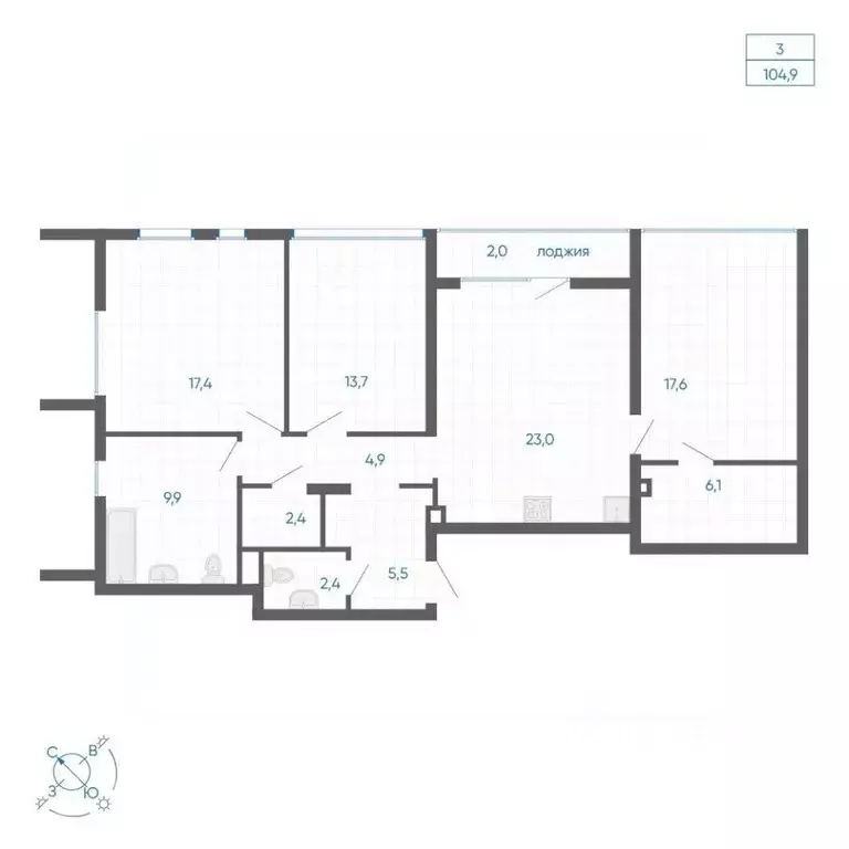 3-к кв. Свердловская область, Екатеринбург ул. Вильгельма де Геннина, ... - Фото 0