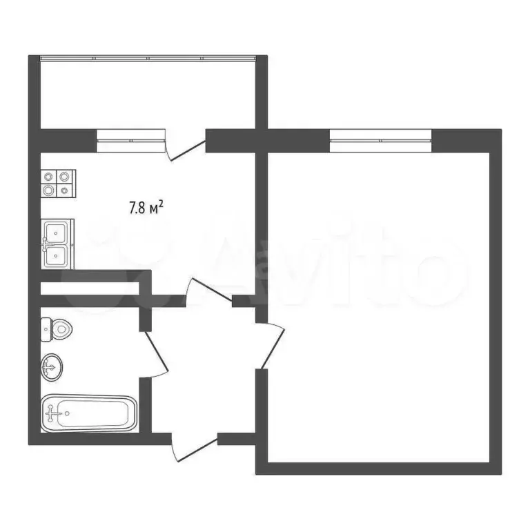 1-к. квартира, 28,1 м, 1/9 эт. - Фото 0