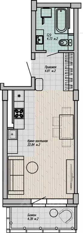 1-к кв. Свердловская область, Нижний Тагил ул. Победы, 57 (33.75 м) - Фото 1