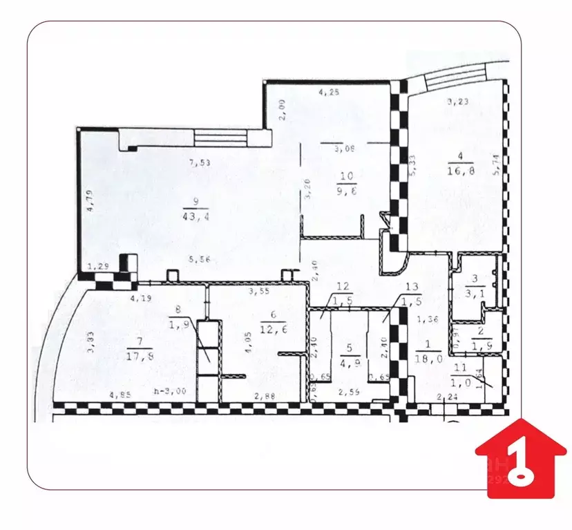 3-к кв. Омская область, Омск Спортивный проезд, 5б (134.0 м) - Фото 2