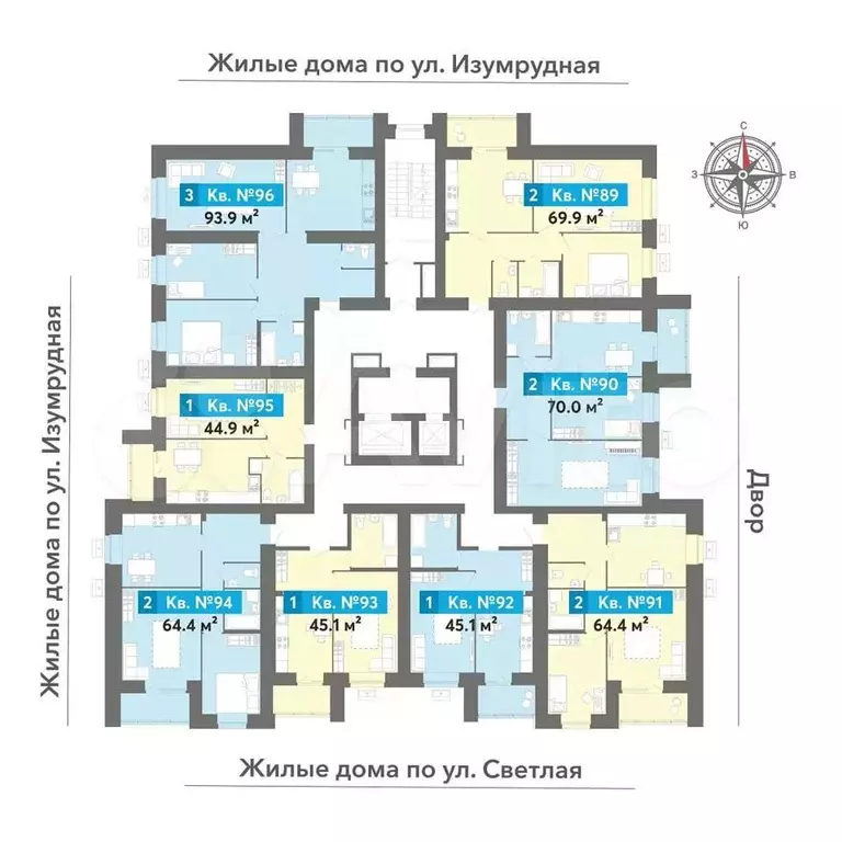 3-к. квартира, 89,2 м, 13/17 эт. - Фото 1