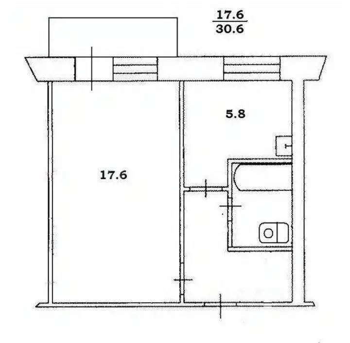 1-к кв. Севастополь ул. Меньшикова, 23 (30.0 м) - Фото 2