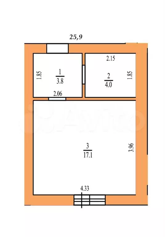 Квартира-студия, 26 м, 4/4 эт. - Фото 0