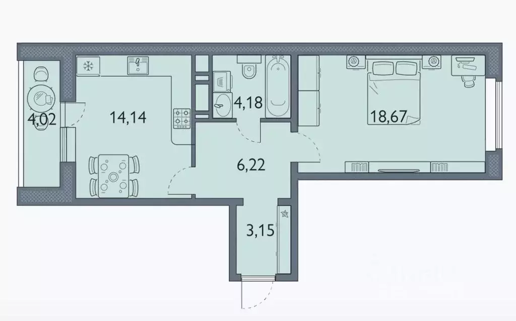 1-к кв. Брянская область, Брянск просп. Станке Димитрова, 67к7 (48.1 ... - Фото 1