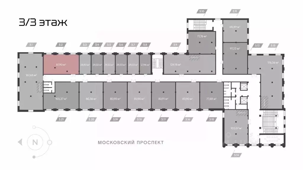 Офис в Санкт-Петербург Московский просп., 114 (88 м) - Фото 2