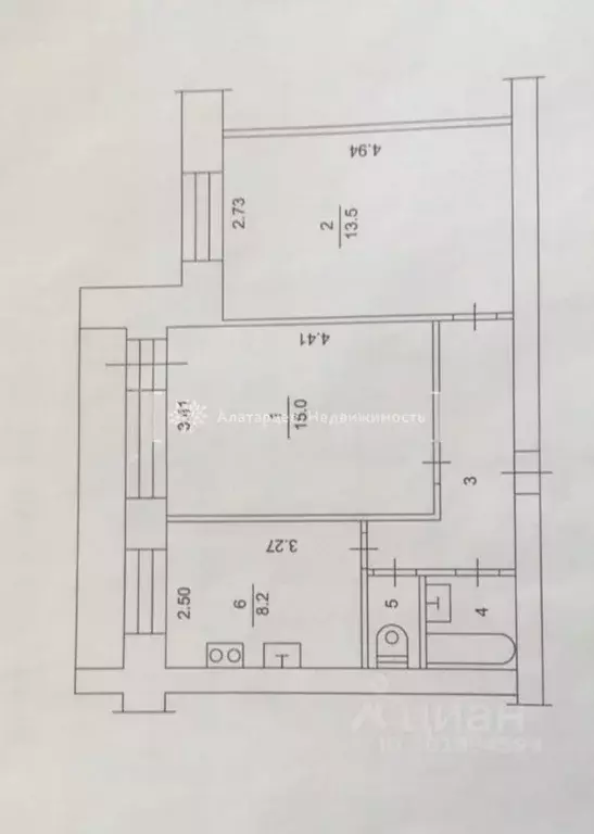 2-к кв. Томская область, Томск ул. Ивана Черных, 109/4 (50.0 м) - Фото 1