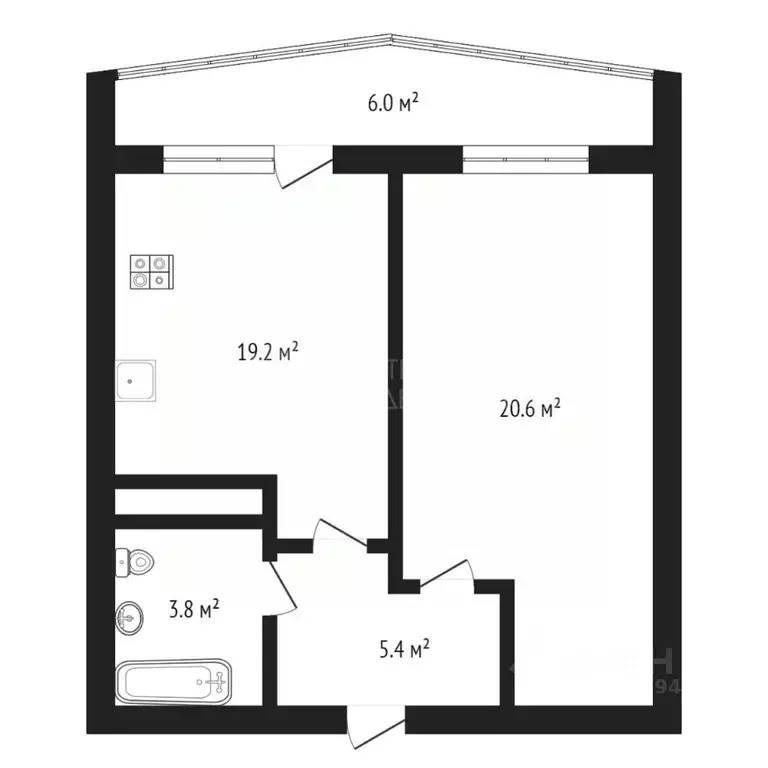 1-к кв. Тюменская область, Тюмень ул. Дмитрия Менделеева, 7 (48.9 м) - Фото 2