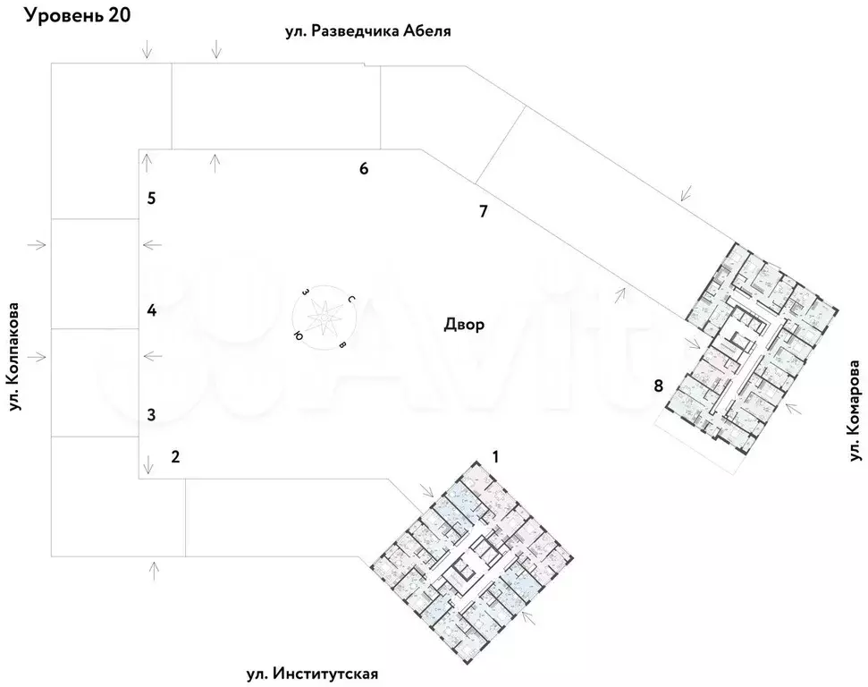 2-к. квартира, 45,9 м, 20/25 эт. - Фото 1