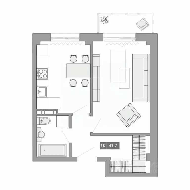 1-к кв. Приморский край, Артем ул. Острякова, 37Б (41.7 м) - Фото 0