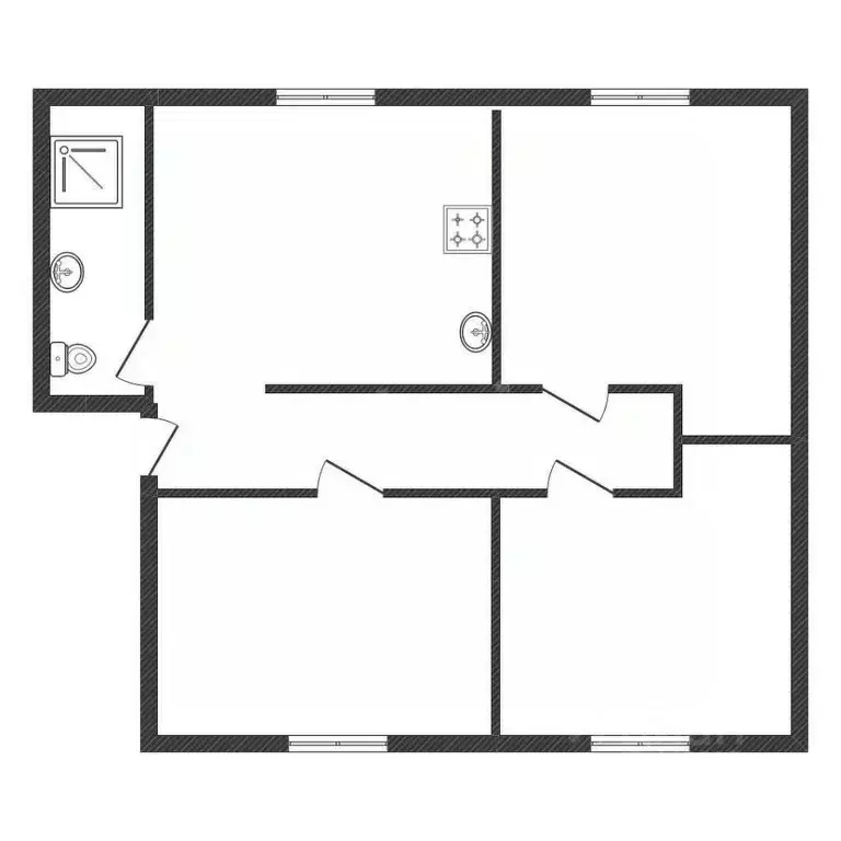 3-к кв. Смоленская область, Рудня Заречная ул., 20 (48.5 м) - Фото 2