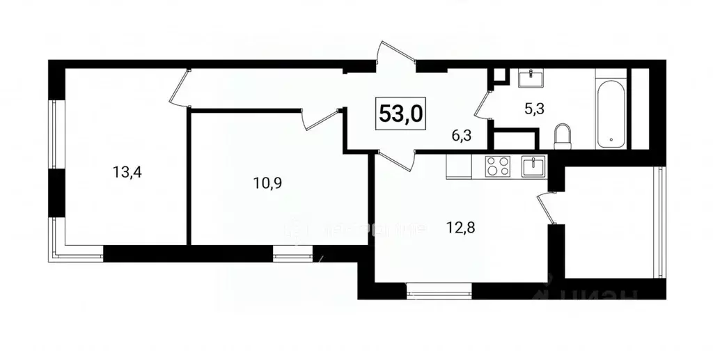 2-к кв. Москва Каширское ш., 11К3 (53.0 м) - Фото 1