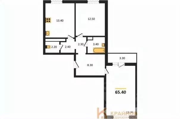 2-к кв. Воронежская область, Воронеж ул. Шидловского, 22 (65.4 м) - Фото 0