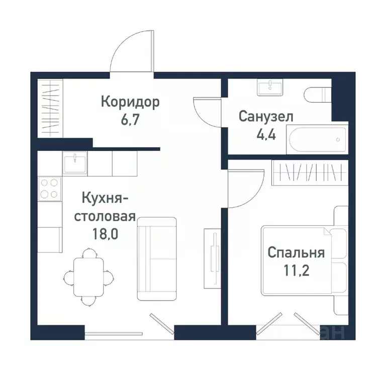 1-к кв. Челябинская область, Челябинский городской округ, пос. ... - Фото 1