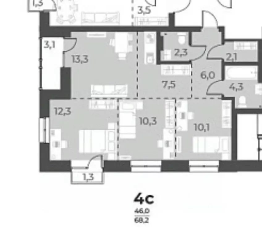 4-к кв. Новосибирская область, Новосибирск ул. Тимирязева, 62 (68.2 м) - Фото 0