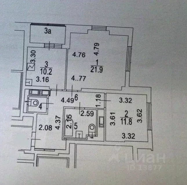 2-к кв. Москва Амурская ул., 1/2/1 (62.6 м) - Фото 1