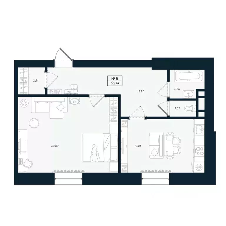 2-к кв. Ленинградская область, Выборгский район, Рощино пгт ул. ... - Фото 1