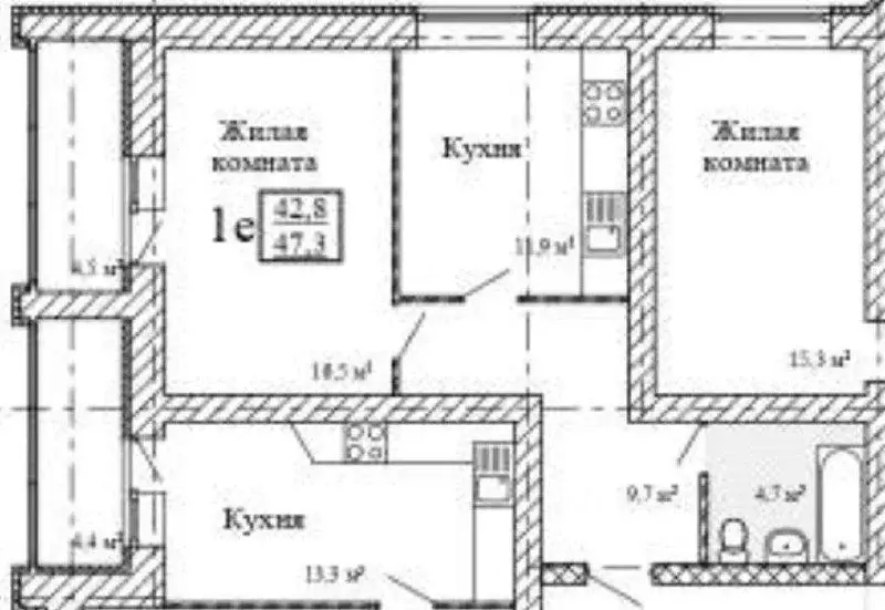 1-к кв. Тамбовская область, Тамбов Мичуринская ул., 25 (47.3 м) - Фото 2