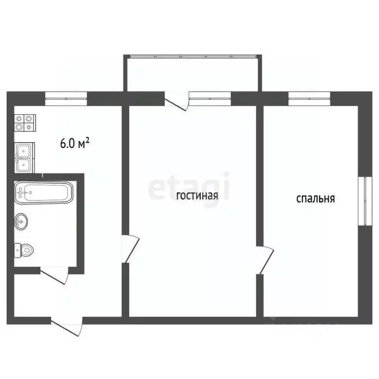 2-к кв. Тамбовская область, Тамбов Мичуринская ул., 42 (41.4 м) - Фото 0