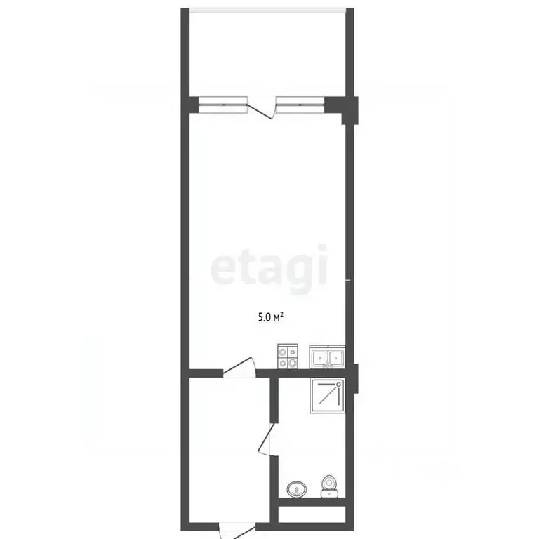 Студия Севастополь ш. Фиолентовское, 134к6 (25.0 м) - Фото 1