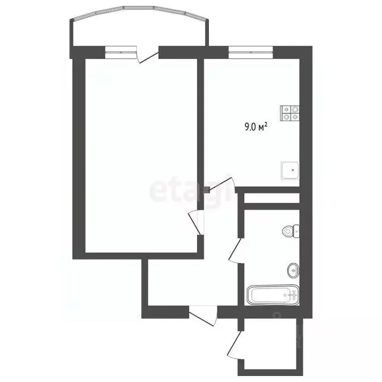 1-к кв. Тюменская область, Тюмень ул. Героев Космоса, 11 (39.4 м) - Фото 1