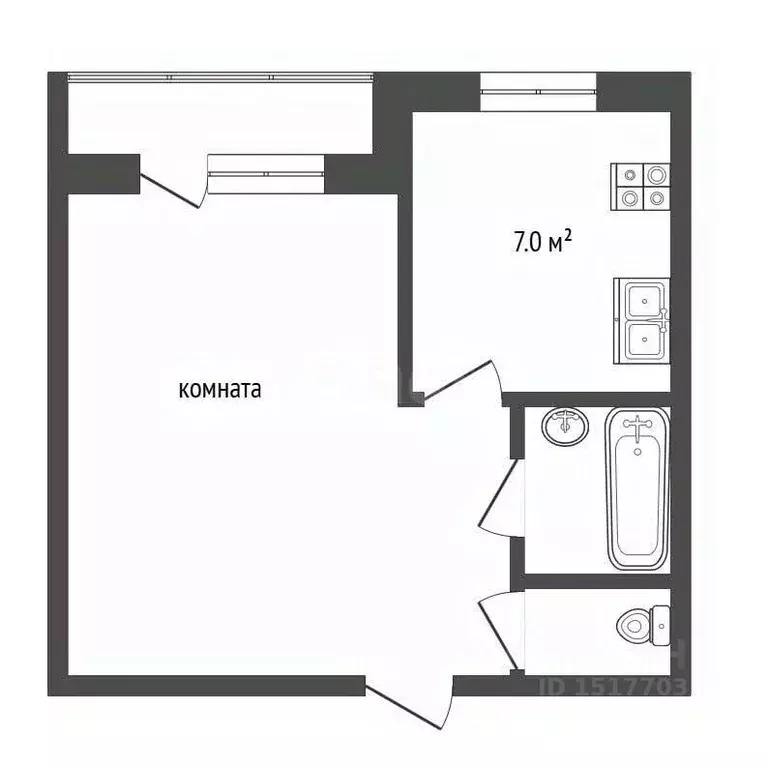 1-к кв. Ямало-Ненецкий АО, Муравленко ул. 70 лет Октября, 39 (35.7 м) - Фото 2