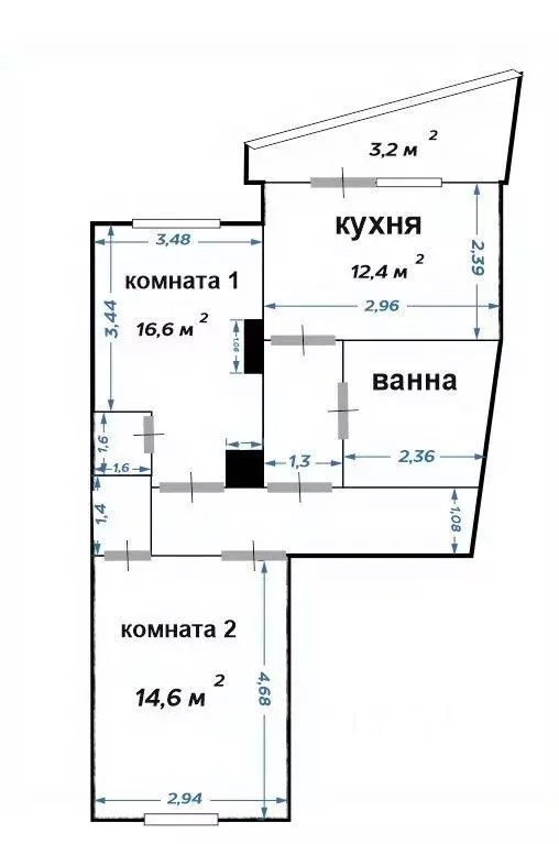 2-к кв. Московская область, Королев Юбилейный мкр, ул. М.К. ... - Фото 1