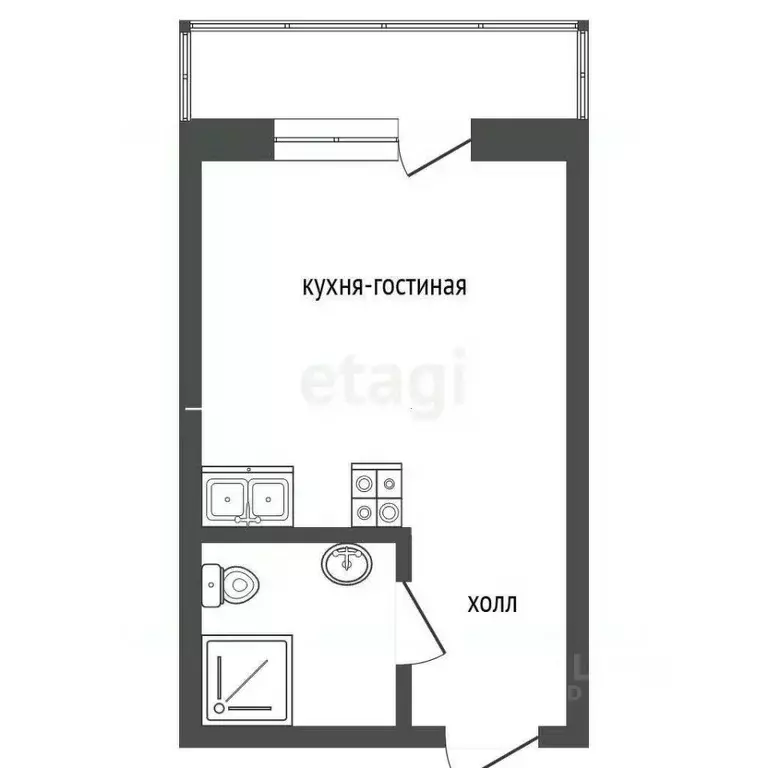 Студия Ростовская область, Ростов-на-Дону ул. Назарько, 4.3 (28.7 м) - Фото 2