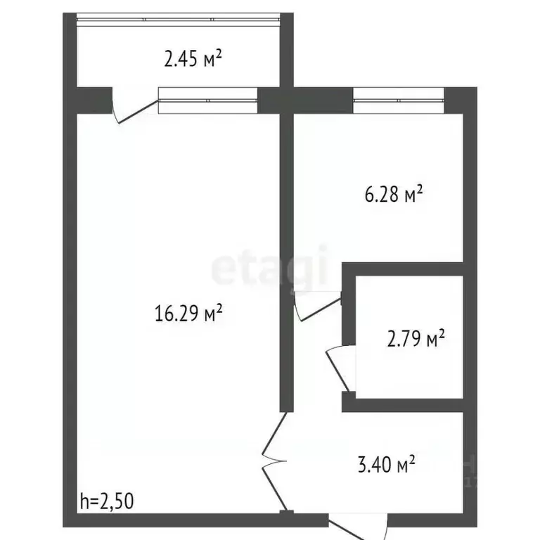 1-к кв. Брянская область, Брянск ул. Федюнинского, 11А (29.6 м) - Фото 1