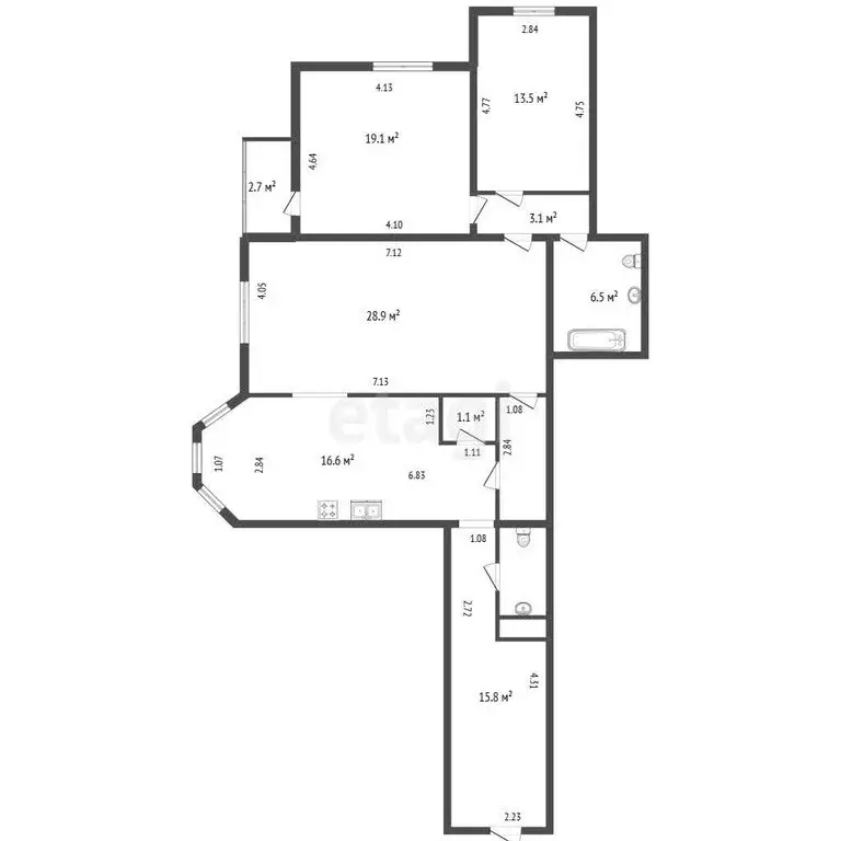 3-комнатная квартира: Санкт-Петербург, аллея Поликарпова, 2 (106.7 м) - Фото 1