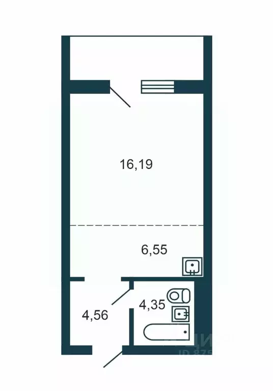 Студия Новосибирская область, Новосибирск Дачная ул., 5 (35.5 м) - Фото 1