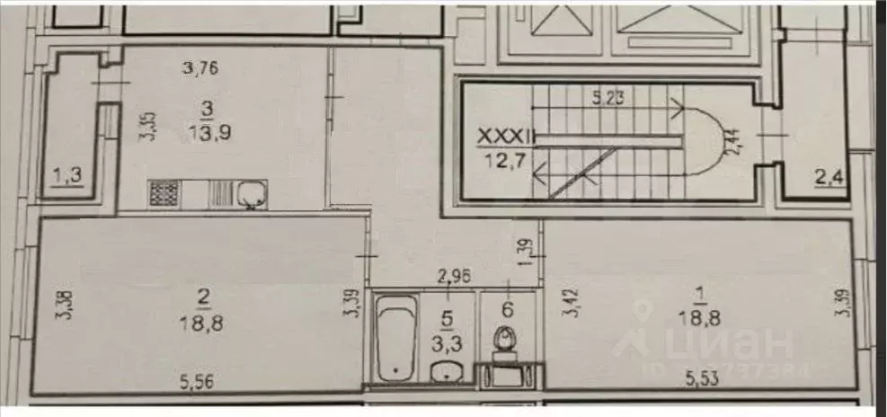 2-к кв. Санкт-Петербург Кременчугская ул., 19к3 (65.0 м) - Фото 1